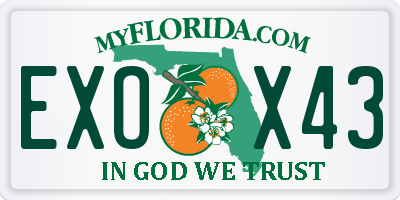 FL license plate EXOX43