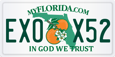 FL license plate EXOX52