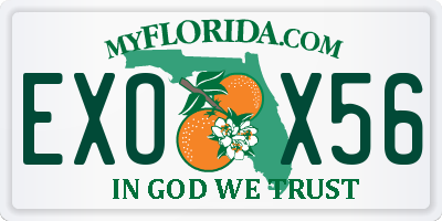 FL license plate EXOX56