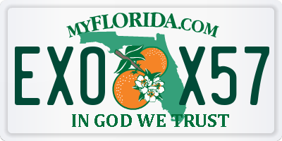 FL license plate EXOX57