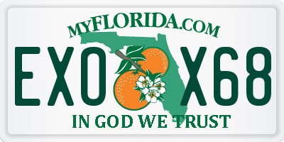 FL license plate EXOX68