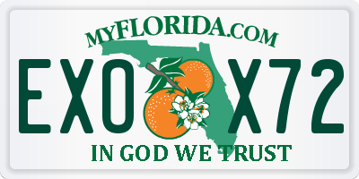 FL license plate EXOX72