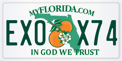 FL license plate EXOX74