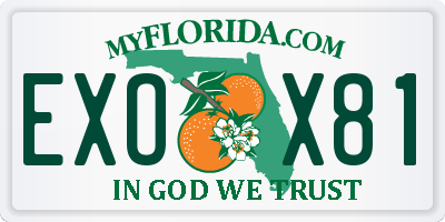 FL license plate EXOX81