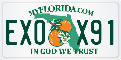FL license plate EXOX91