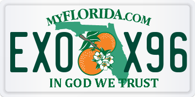 FL license plate EXOX96