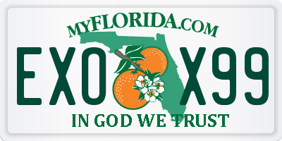 FL license plate EXOX99