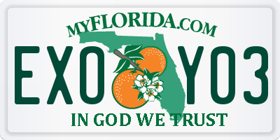 FL license plate EXOY03