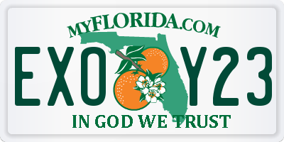FL license plate EXOY23