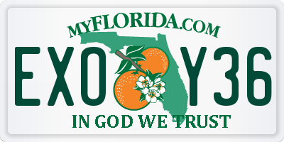 FL license plate EXOY36