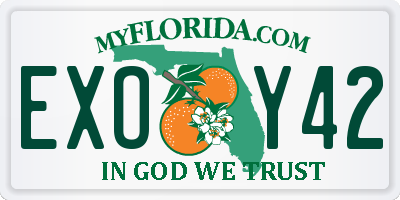 FL license plate EXOY42