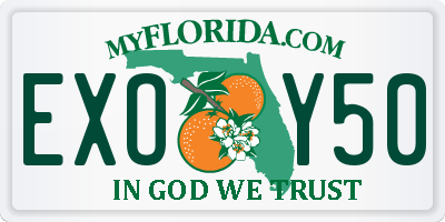 FL license plate EXOY50