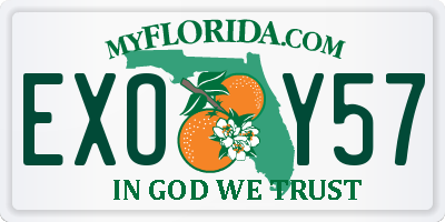 FL license plate EXOY57