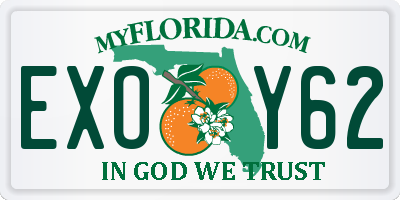 FL license plate EXOY62