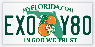 FL license plate EXOY80