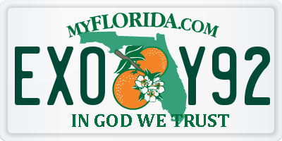 FL license plate EXOY92