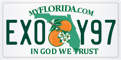 FL license plate EXOY97