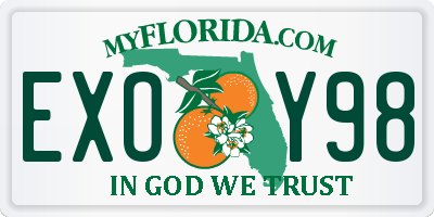 FL license plate EXOY98