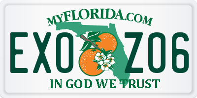 FL license plate EXOZ06