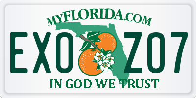 FL license plate EXOZ07