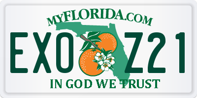 FL license plate EXOZ21