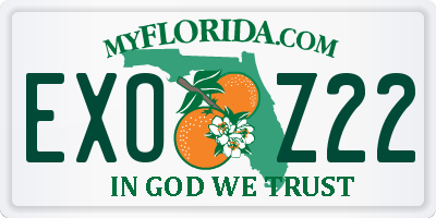 FL license plate EXOZ22