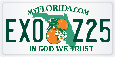 FL license plate EXOZ25