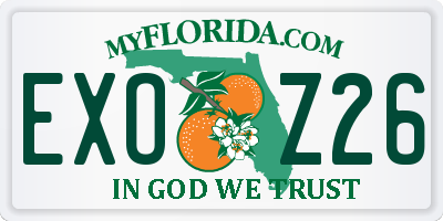 FL license plate EXOZ26