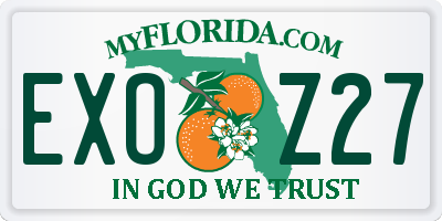 FL license plate EXOZ27
