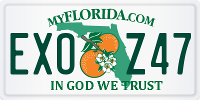 FL license plate EXOZ47