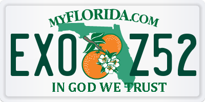 FL license plate EXOZ52