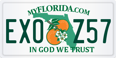 FL license plate EXOZ57