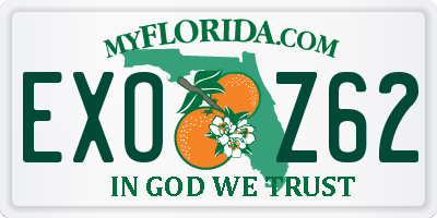 FL license plate EXOZ62