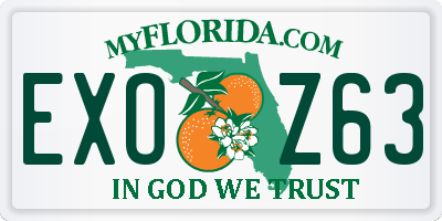 FL license plate EXOZ63