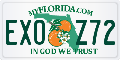 FL license plate EXOZ72