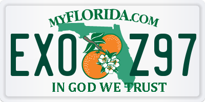 FL license plate EXOZ97