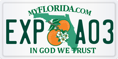 FL license plate EXPA03