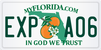 FL license plate EXPA06