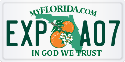 FL license plate EXPA07