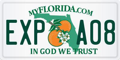 FL license plate EXPA08