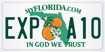 FL license plate EXPA10