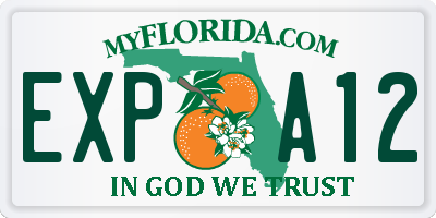 FL license plate EXPA12