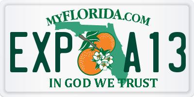 FL license plate EXPA13