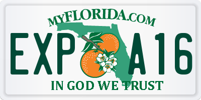 FL license plate EXPA16