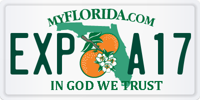 FL license plate EXPA17