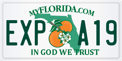 FL license plate EXPA19