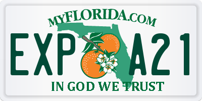 FL license plate EXPA21