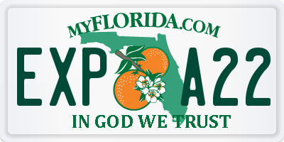 FL license plate EXPA22