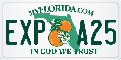 FL license plate EXPA25