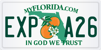 FL license plate EXPA26